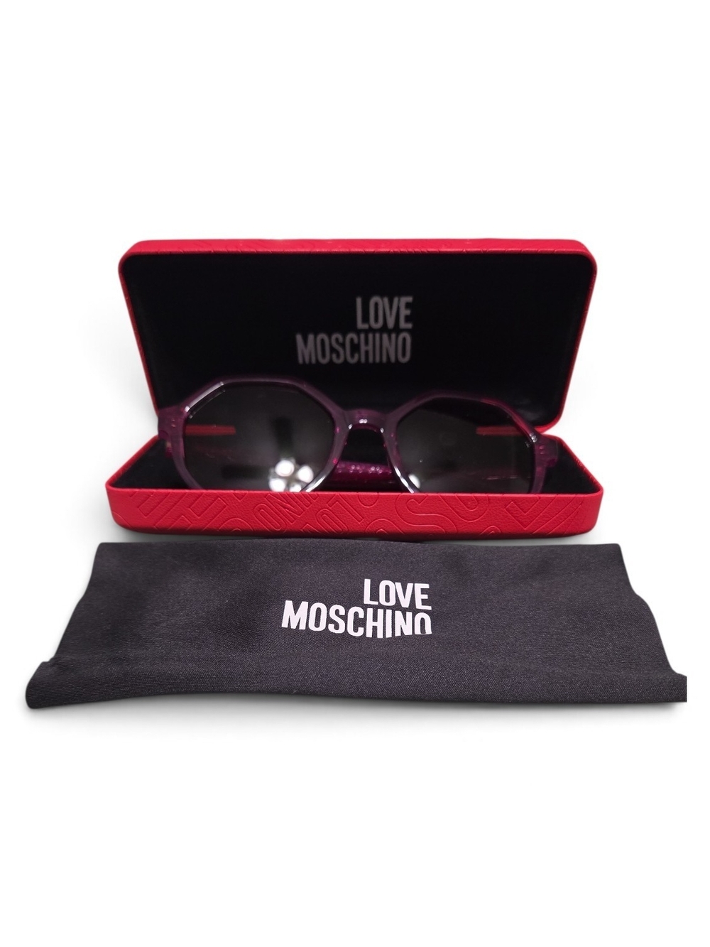 Love Moschino Purple Sunglasses with Red Case